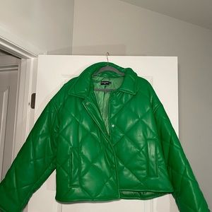 Green puffer jacket